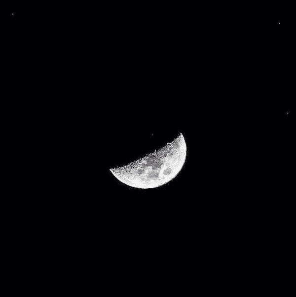 The moon through the telescope