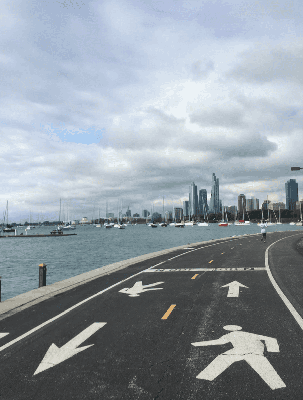 A run along the lakefront path