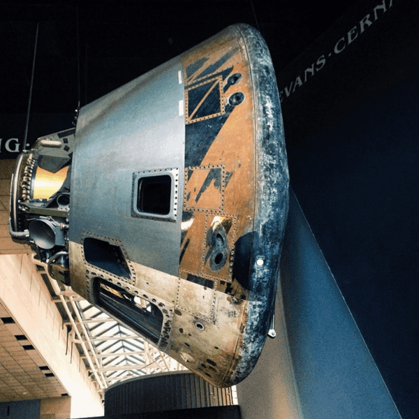 A space capsule on display