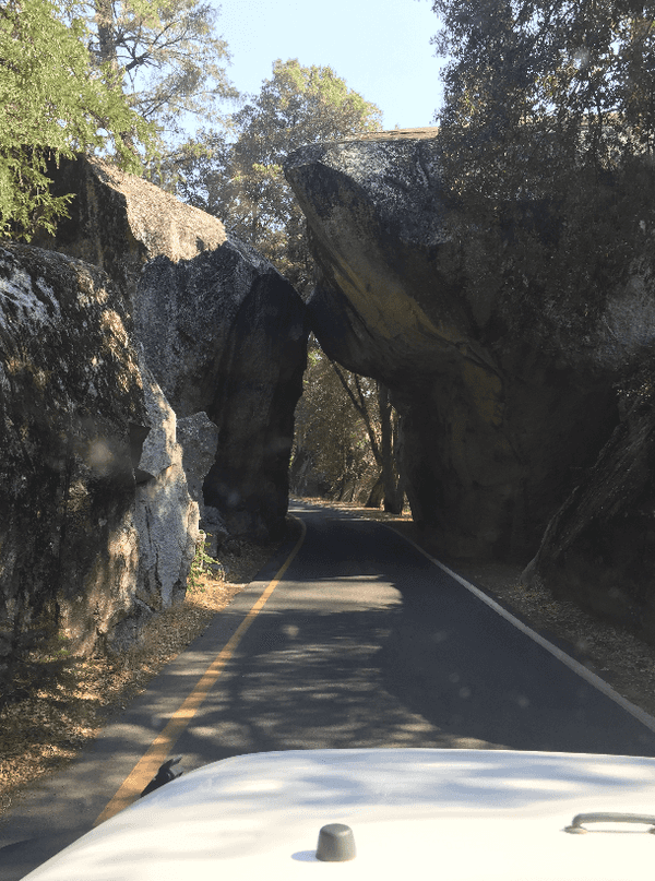 Driving through Arch Rock
